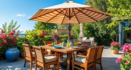 top patio dining umbrella sets