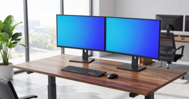 top two monitor standing desks