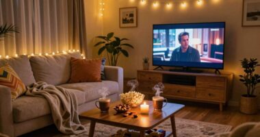 casual home movie gathering