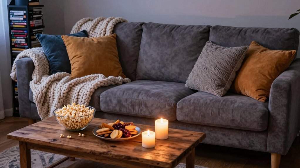 cozy themed movie night
