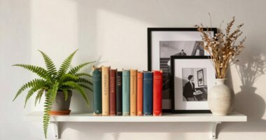 decorate shelves with accessories
