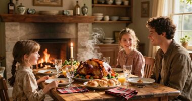 intimate holiday family gathering