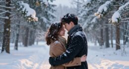 snowy winter love moments