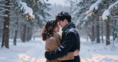 snowy winter love moments