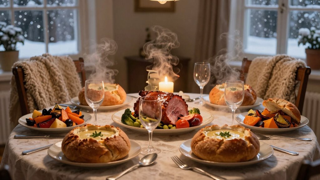 warm prepared winter feast